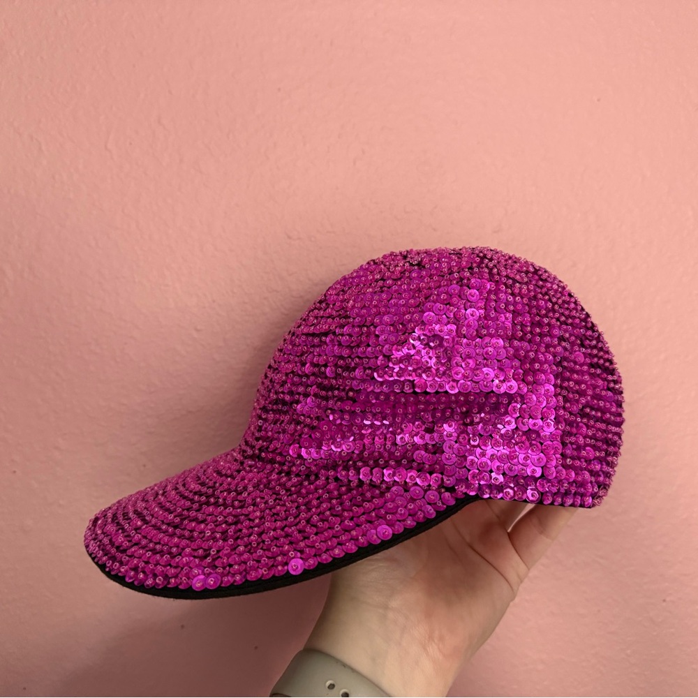 Sequin Pink Baseball Cap